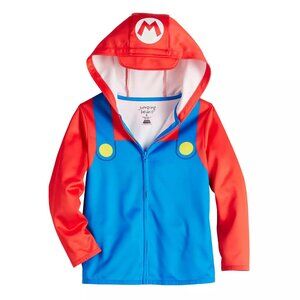 Jumping Beans Boys Super Mario Costume Fleece Hoodie Jacket NWT